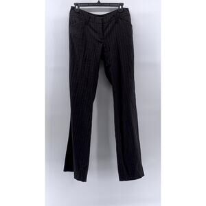 NEW YORK & COMPANY Women's Charcoal Gray Stretch Striped Wide-Leg Pants SZ 4